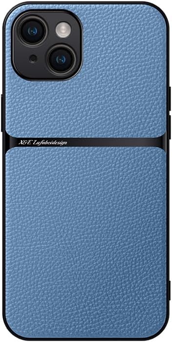Leather phone case suitable for iPhone 14, soft touch, shockproof, dustproof, anti-slip phone case magnetic car mount Support wireless charging navy