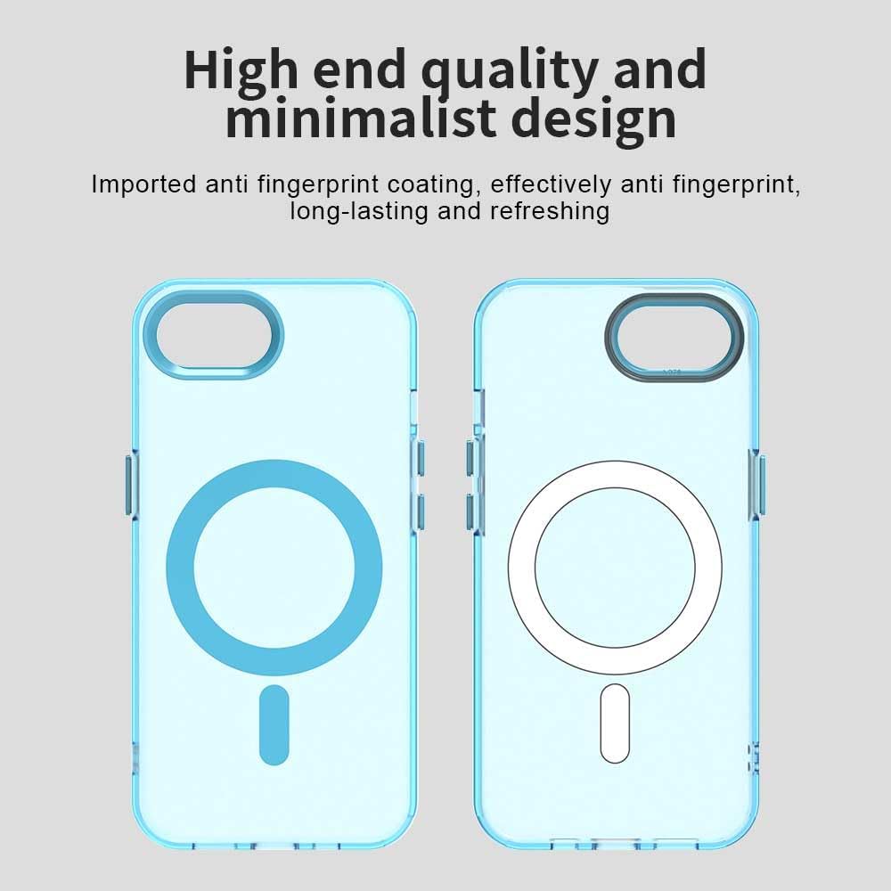 TPU magnetic candy color mobile phone case for iPhone 16E, supports wireless charging, four-corner airbag protection, military anti-fall mobile phone case Red
