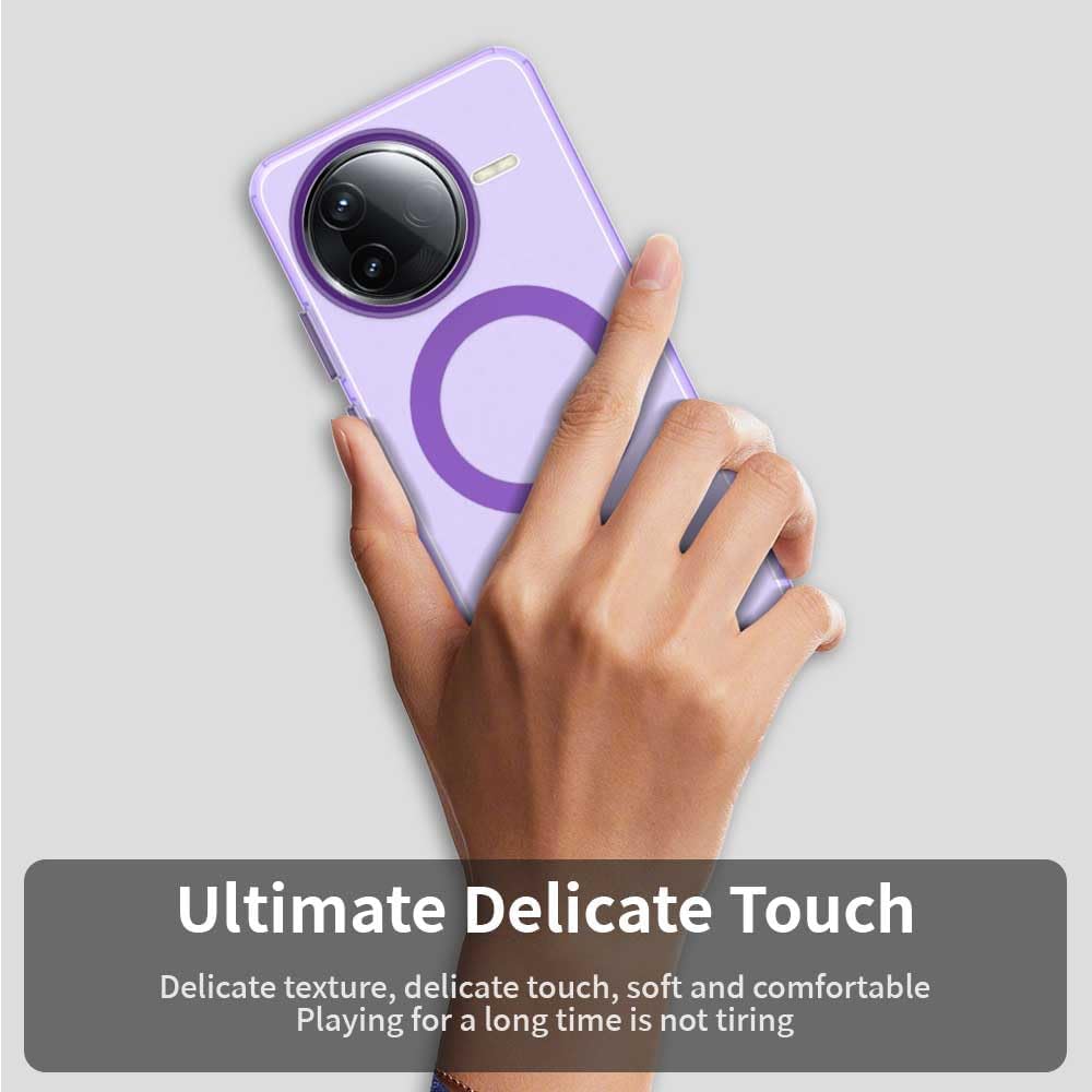 iTape TPU magnetic candy color mobile phone case for Xiaomi Redmi K80, supports wireless charging, four-corner airbag protection, military anti-fall mobile phone case Purple
