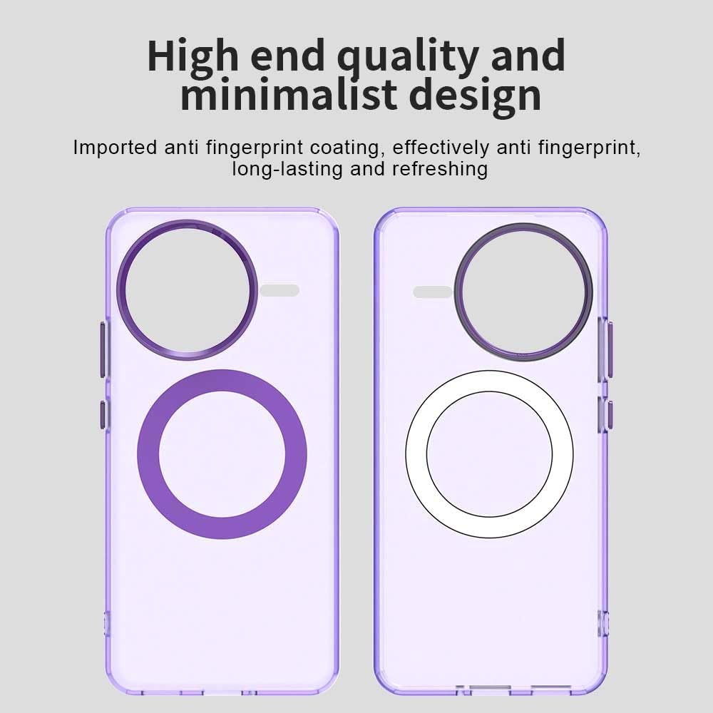 iTape TPU magnetic candy color mobile phone case for Xiaomi Redmi K80, supports wireless charging, four-corner airbag protection, military anti-fall mobile phone case Purple