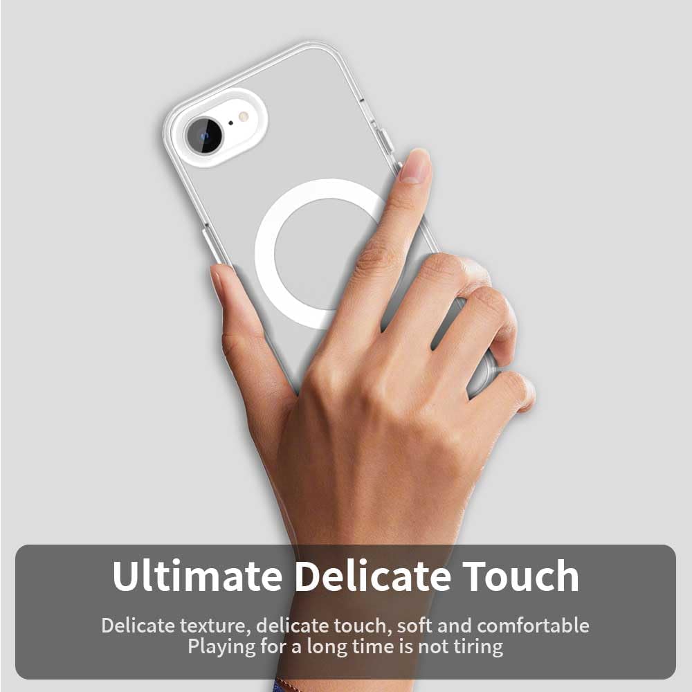 TPU magnetic candy color mobile phone case for iPhone 16E, supports wireless charging, four-corner airbag protection, military anti-fall mobile phone case Red
