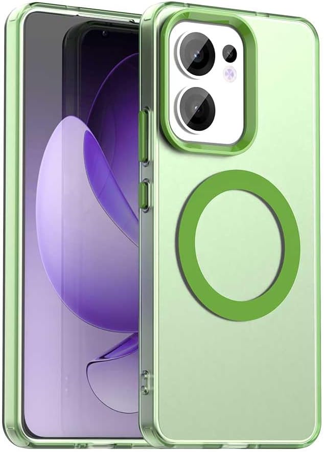 iTape TPU magnetic candy color mobile phone case for OPPO Reno 13F 5G, supports wireless charging, four-corner airbag protection, military anti-fall mobile phone case Red