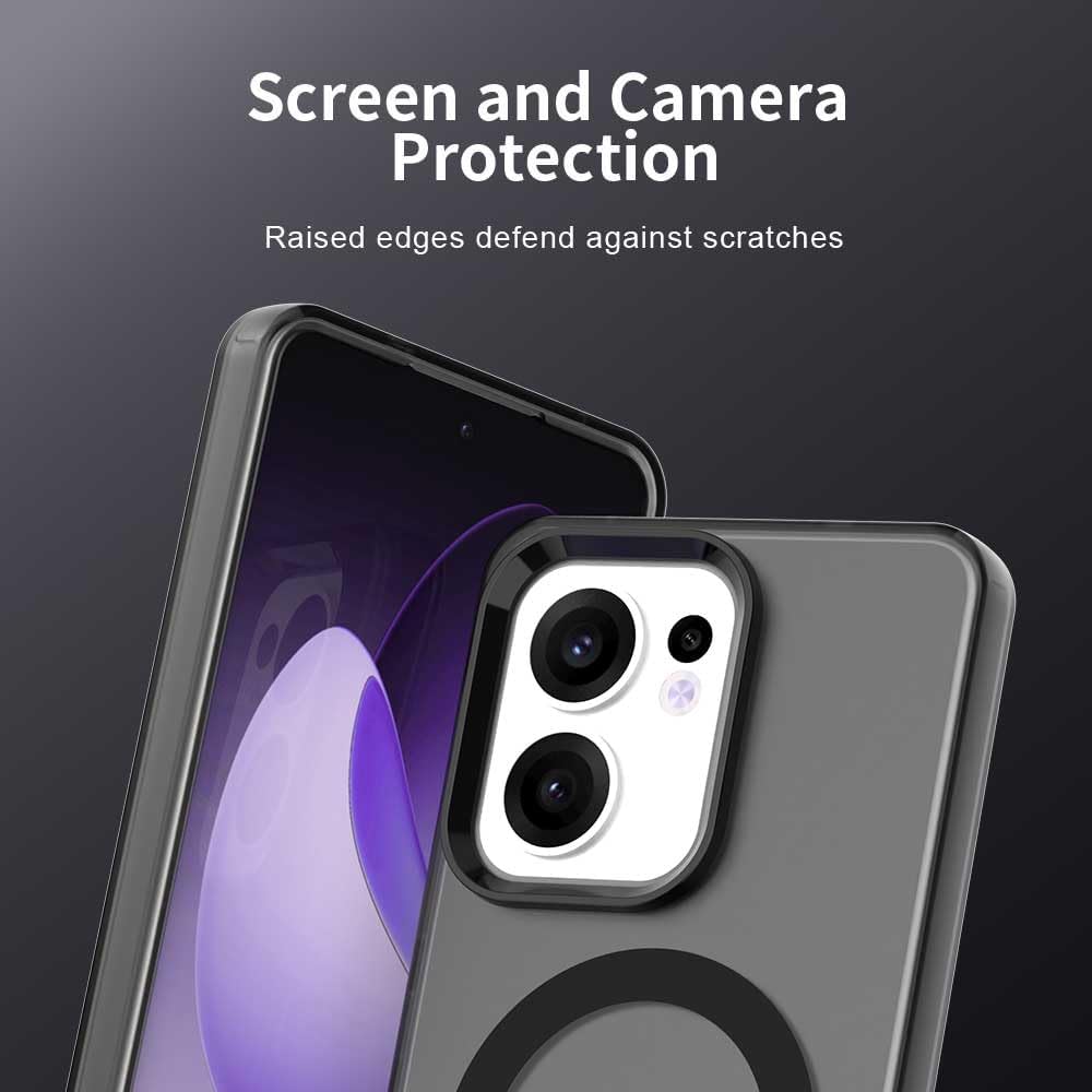 iTape TPU magnetic candy color mobile phone case for OPPO Reno 13F 5G, supports wireless charging, four-corner airbag protection, military anti-fall mobile phone case Red