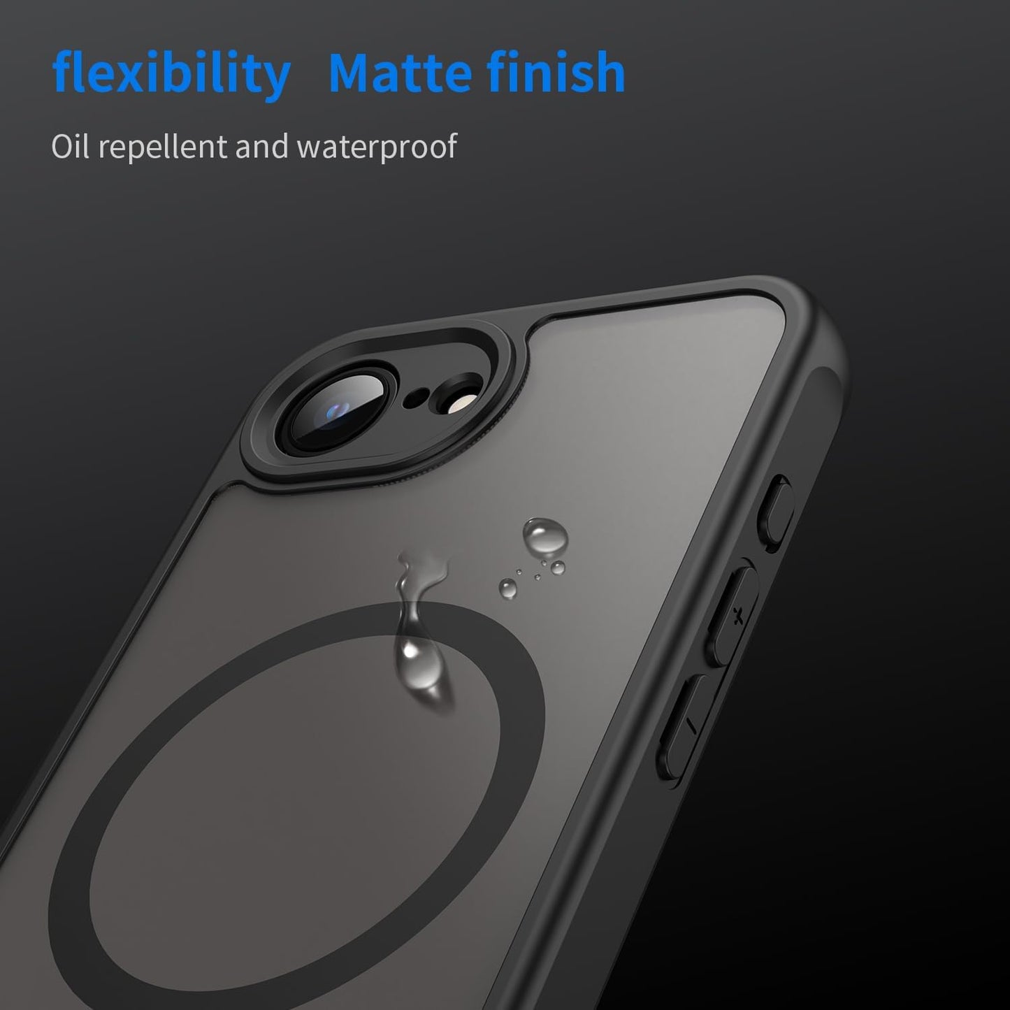 Magnetic translucent case for iPhone 16E, supports wireless charging, Shockproof slim protective case for iPhone 16E Shock-resistant slim case Purple