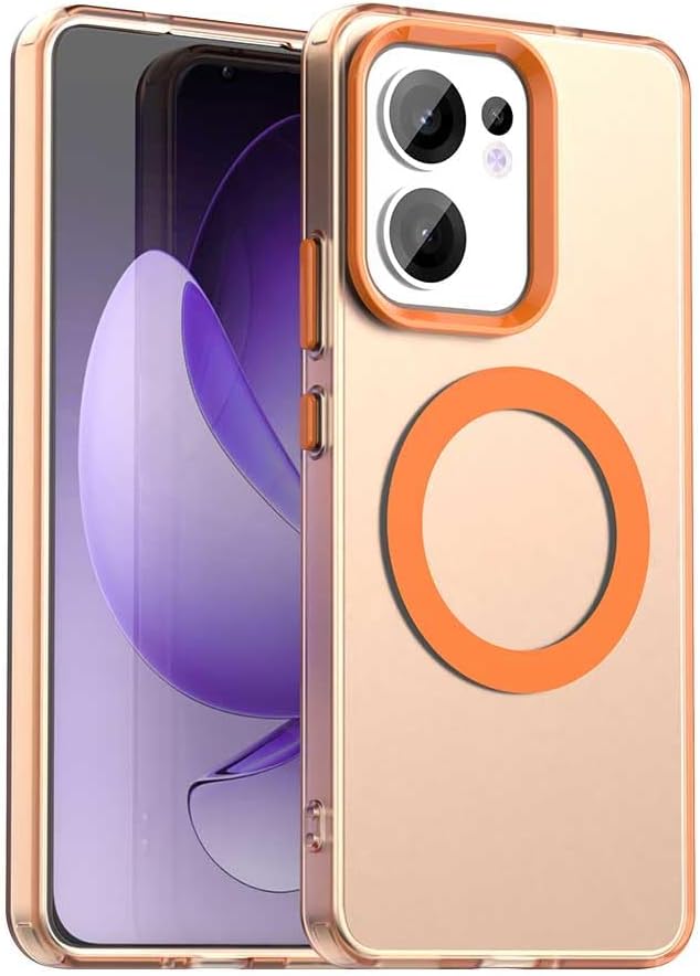 iTape TPU magnetic candy color mobile phone case for OPPO Reno 13F 5G, supports wireless charging, four-corner airbag protection, military anti-fall mobile phone case Red