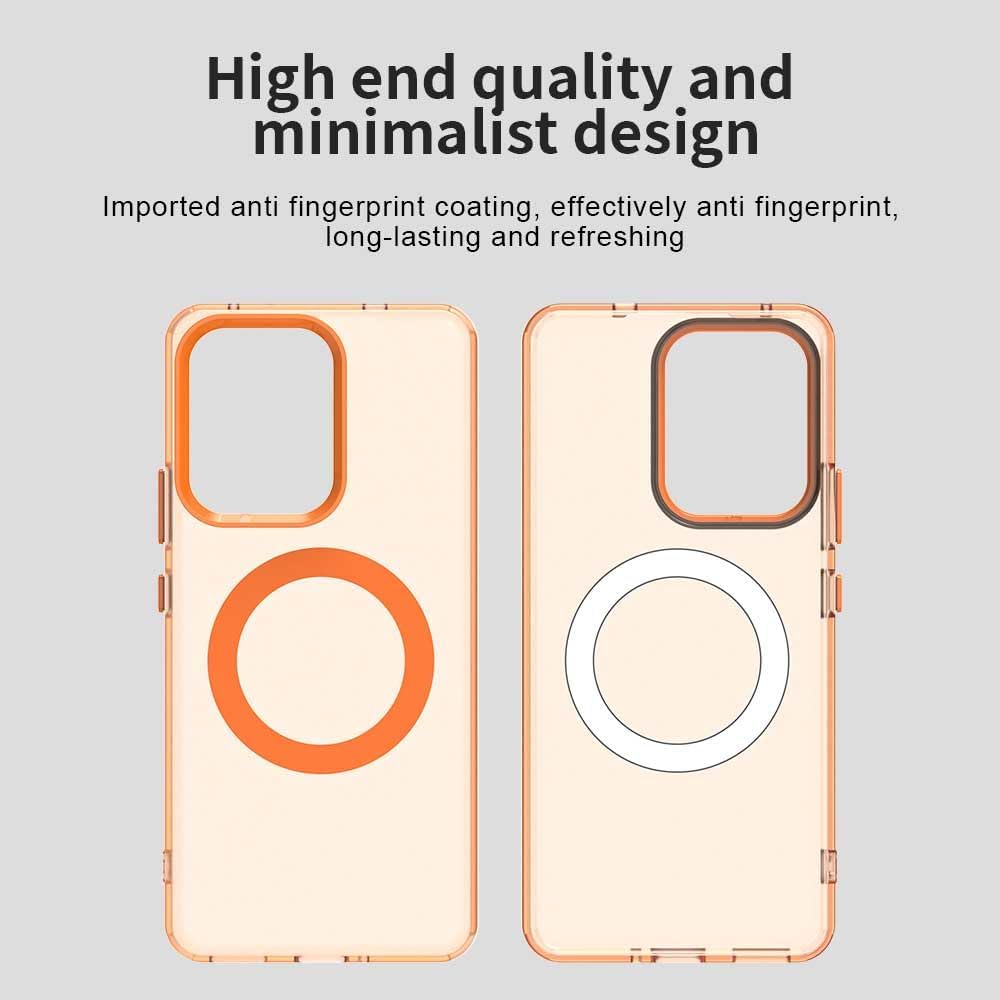 iTape TPU magnetic candy color mobile phone case for OPPO Reno 13F 5G, supports wireless charging, four-corner airbag protection, military anti-fall mobile phone case Red