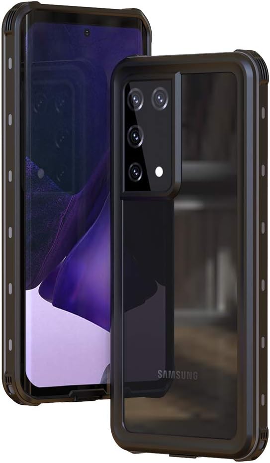 Waterproof Phone Case for Samsung Galaxy S21 ultra, Full Coverage Shell, Built-in Screen Protection 360° Full Body Heavy Duty Shockproof IP68 Underwater Phone Case for Galaxy S21 ultra, Lanyard