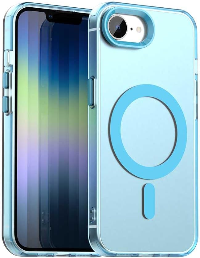 TPU magnetic candy color mobile phone case for iPhone 16E, supports wireless charging, four-corner airbag protection, military anti-fall mobile phone case Red