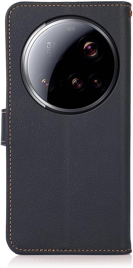 iTape Genuine leather phone case for Xiaomi 15 Ultra, cowhide RFID anti-theft brush phone case with card slot and shockproof flip cover Green