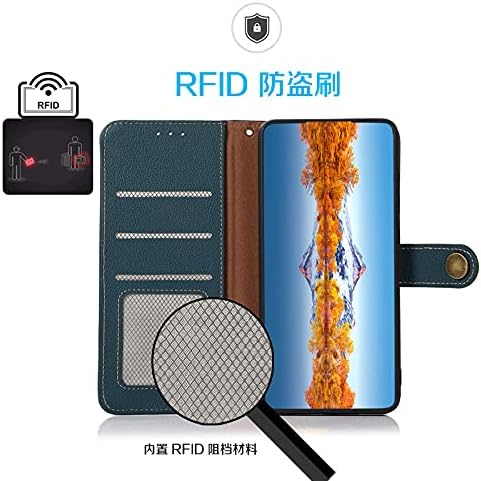 iTape Genuine leather phone case for Honor 400 Lite, cowhide RFID anti-theft brush phone case with card slot and shockproof flip cover Black