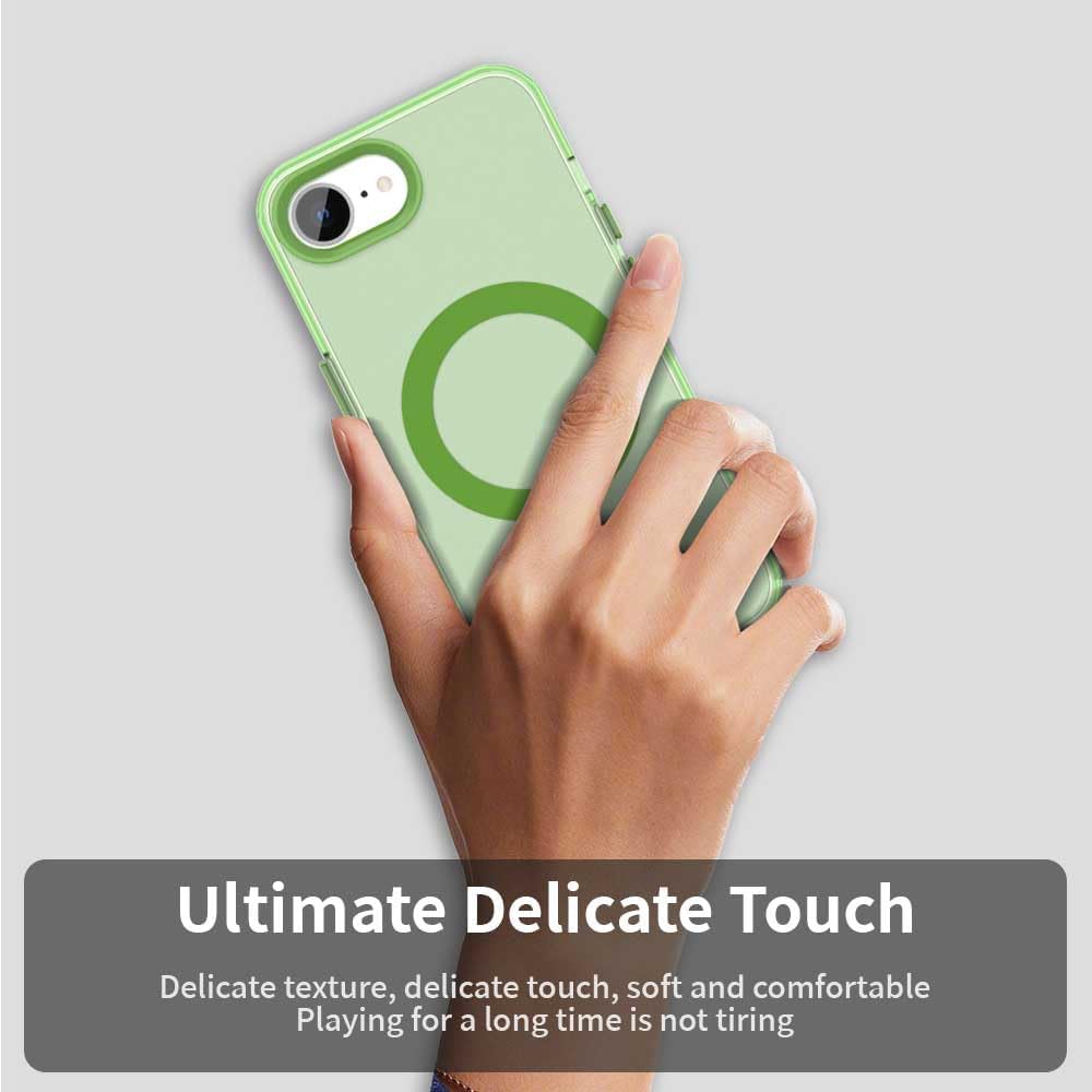 TPU magnetic candy color mobile phone case for iPhone 16E, supports wireless charging, four-corner airbag protection, military anti-fall mobile phone case Red