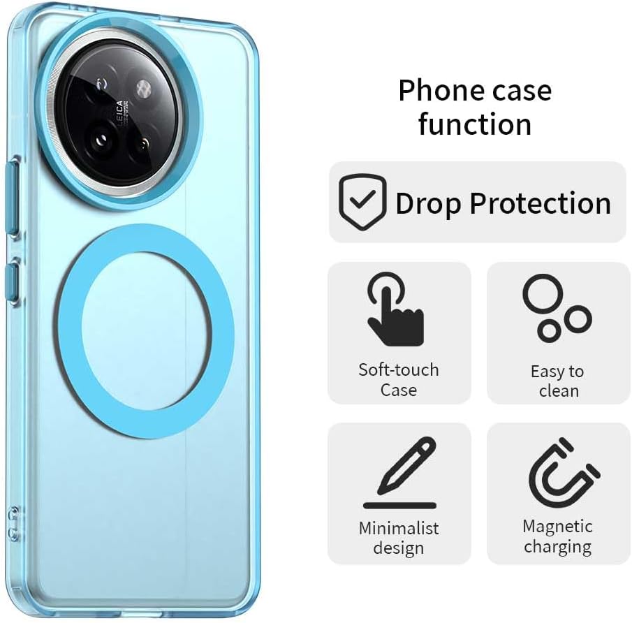 iTape TPU candy phone case for Xiaomi 14 Civi, supports wireless charging, four-corner airbag protection, military anti-fall phone case Green