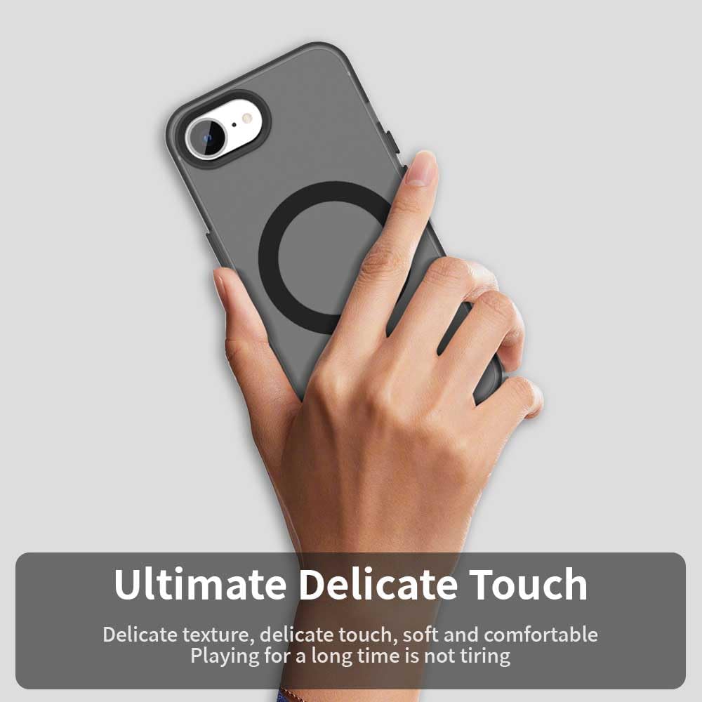 TPU magnetic candy color mobile phone case for iPhone 16E, supports wireless charging, four-corner airbag protection, military anti-fall mobile phone case Red