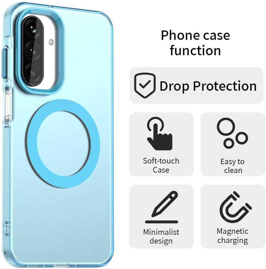 iTape TPU magnetic candy color mobile phone case for Samsung Galaxy A26 5G, supports wireless charging, four-corner airbag protection, military anti-fall mobile phone case Purple