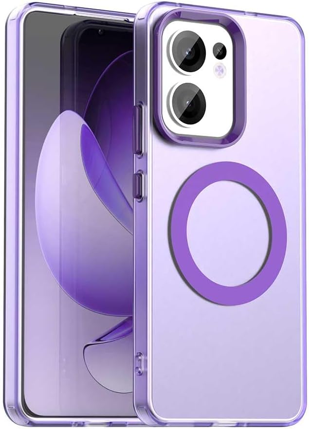 iTape TPU magnetic candy color mobile phone case for OPPO Reno 13F 5G, supports wireless charging, four-corner airbag protection, military anti-fall mobile phone case Red