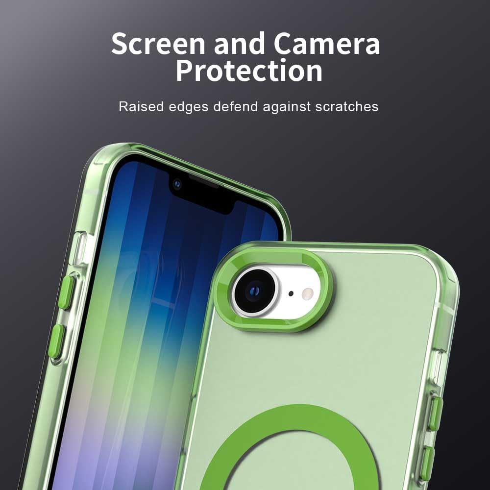 TPU magnetic candy color mobile phone case for iPhone 16E, supports wireless charging, four-corner airbag protection, military anti-fall mobile phone case Red