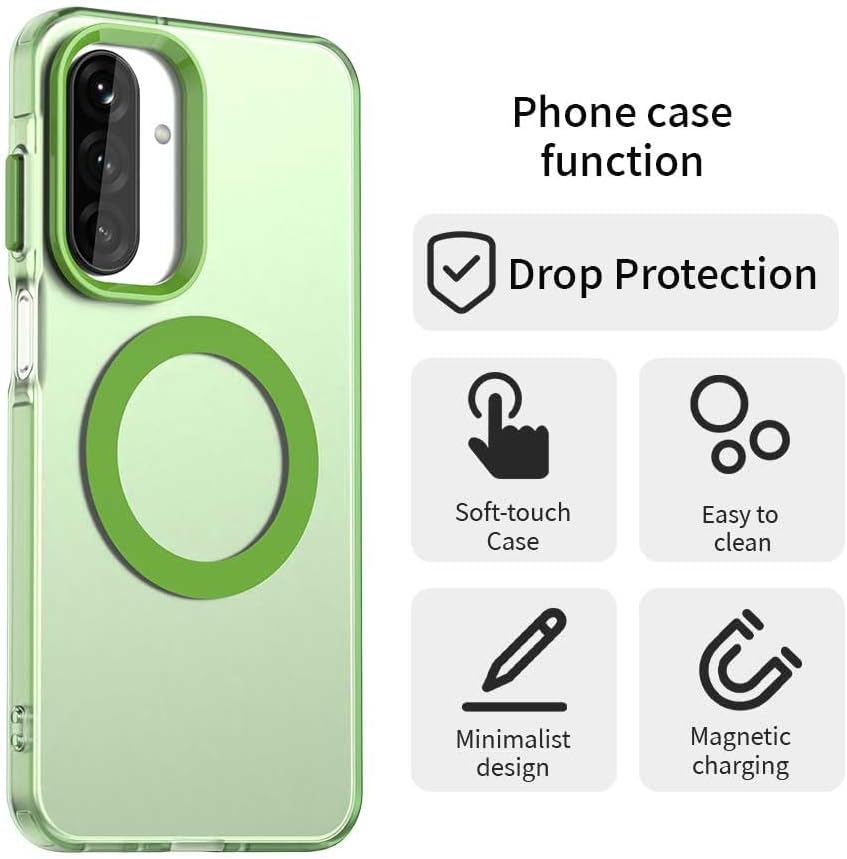 iTape TPU magnetic candy color mobile phone case for Samsung Galaxy A26 5G, supports wireless charging, four-corner airbag protection, military anti-fall mobile phone case Purple