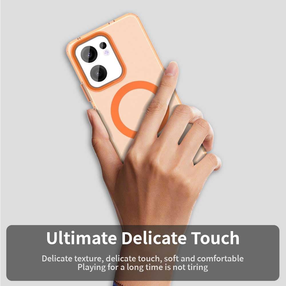 iTape TPU magnetic candy color mobile phone case for OPPO Reno 13F 5G, supports wireless charging, four-corner airbag protection, military anti-fall mobile phone case Red