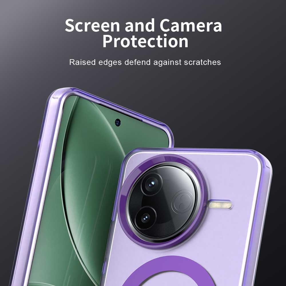 iTape TPU magnetic candy color mobile phone case for Xiaomi Redmi K80, supports wireless charging, four-corner airbag protection, military anti-fall mobile phone case Purple