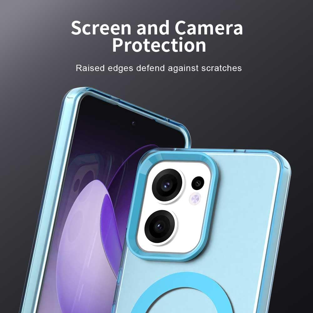 iTape TPU magnetic candy color mobile phone case for OPPO Reno 13F 5G, supports wireless charging, four-corner airbag protection, military anti-fall mobile phone case Red