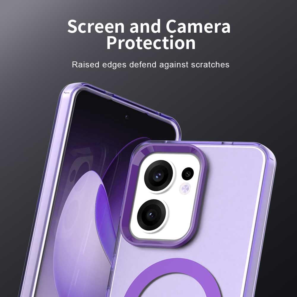 iTape TPU magnetic candy color mobile phone case for OPPO Reno 13F 5G, supports wireless charging, four-corner airbag protection, military anti-fall mobile phone case Red