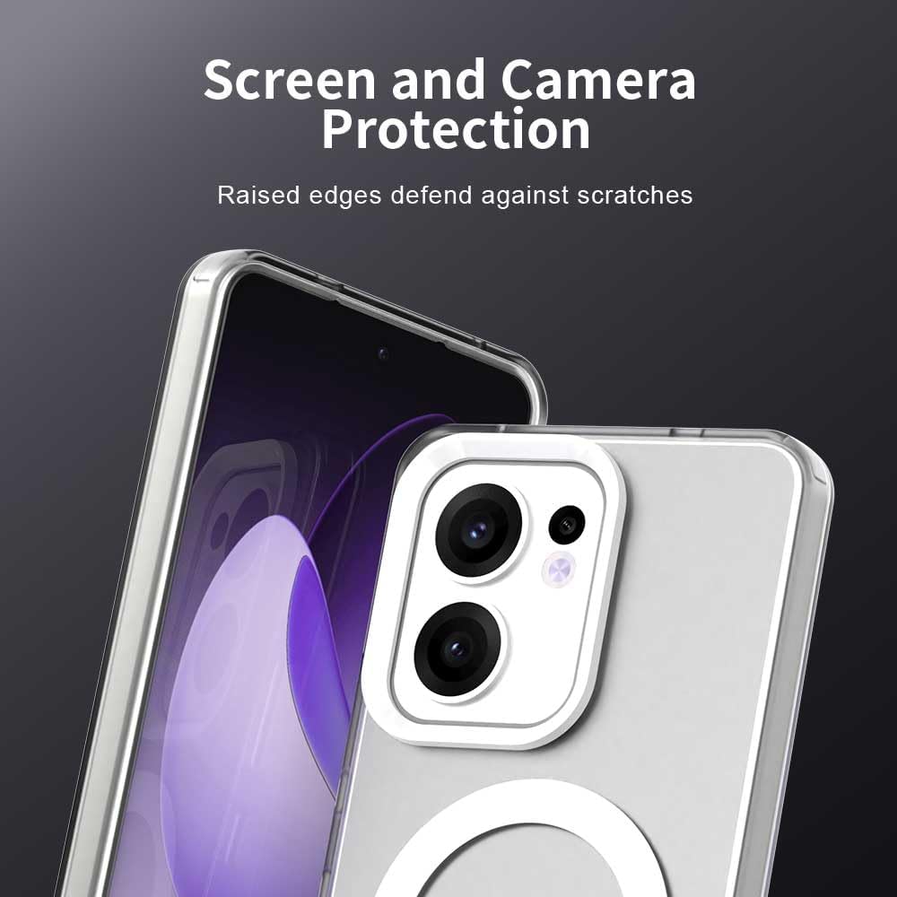iTape TPU magnetic candy color mobile phone case for OPPO Reno 13F 5G, supports wireless charging, four-corner airbag protection, military anti-fall mobile phone case Red