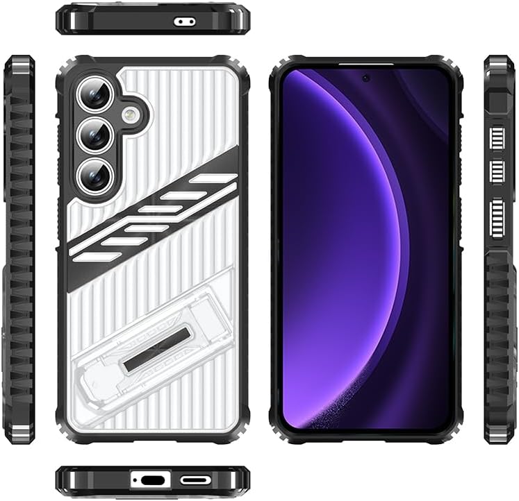 iTape Four-corner airbag anti-fall mobile phone case suitable for Samsung Galaxy S23 FE, invisible folding bracket, suitable for Samsung Galaxy S23 FE Gray