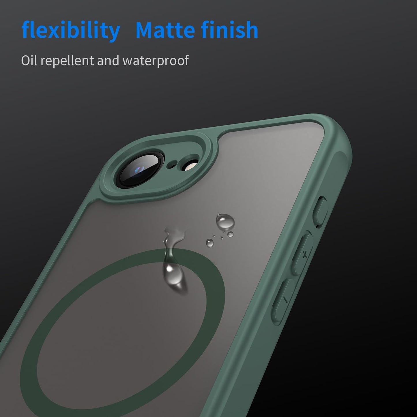 Magnetic translucent case for iPhone 16E, supports wireless charging, Shockproof slim protective case for iPhone 16E Shock-resistant slim case Purple
