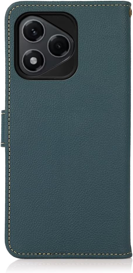iTape Genuine leather phone case for Honor 400 Lite, cowhide RFID anti-theft brush phone case with card slot and shockproof flip cover Black