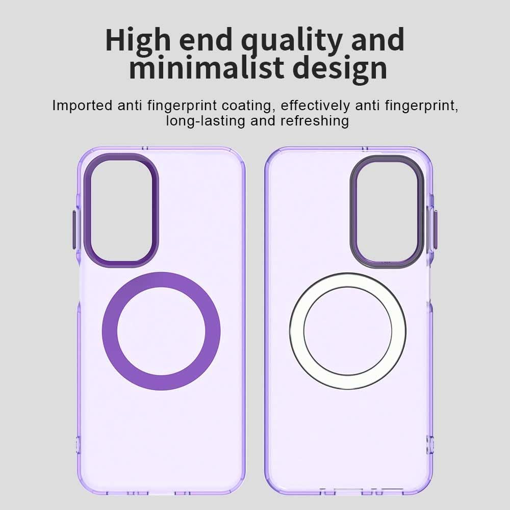 iTape TPU magnetic candy color mobile phone case for Samsung Galaxy A26 5G, supports wireless charging, four-corner airbag protection, military anti-fall mobile phone case Purple