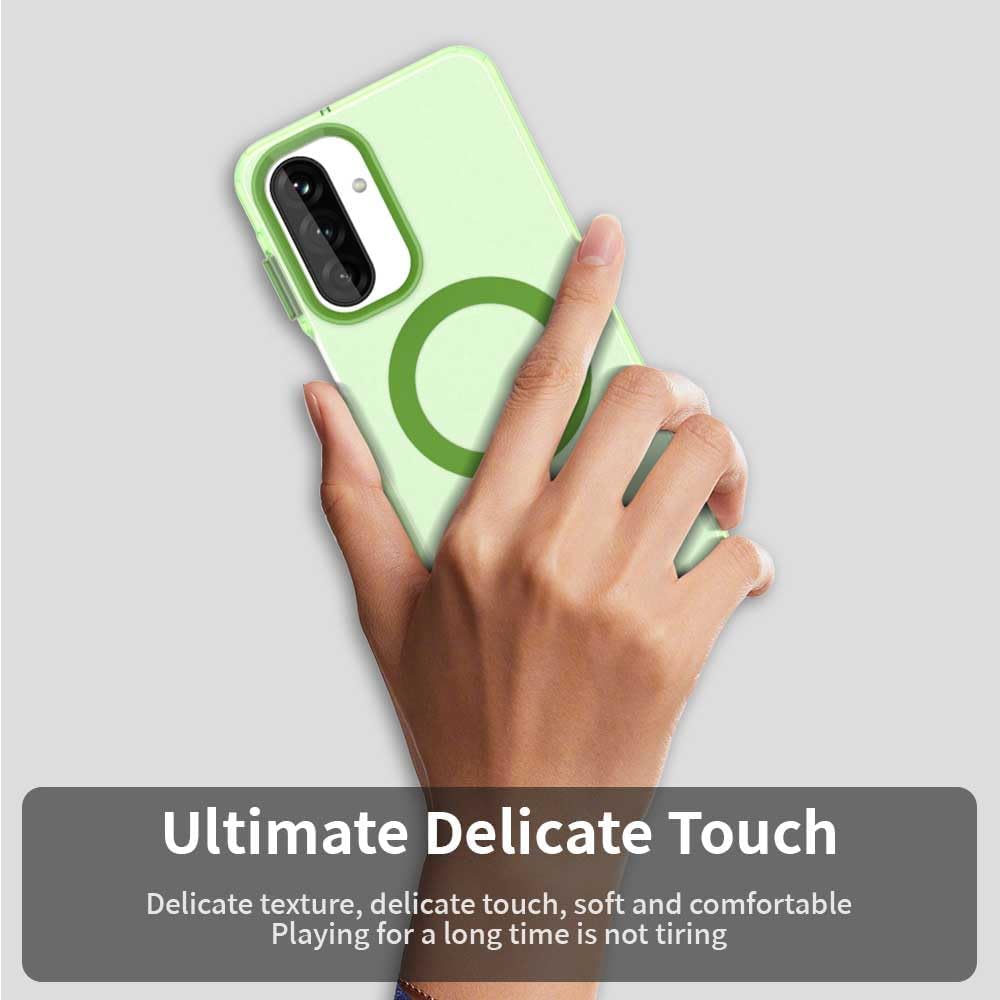 iTape TPU magnetic candy color mobile phone case for Samsung Galaxy A26 5G, supports wireless charging, four-corner airbag protection, military anti-fall mobile phone case Purple