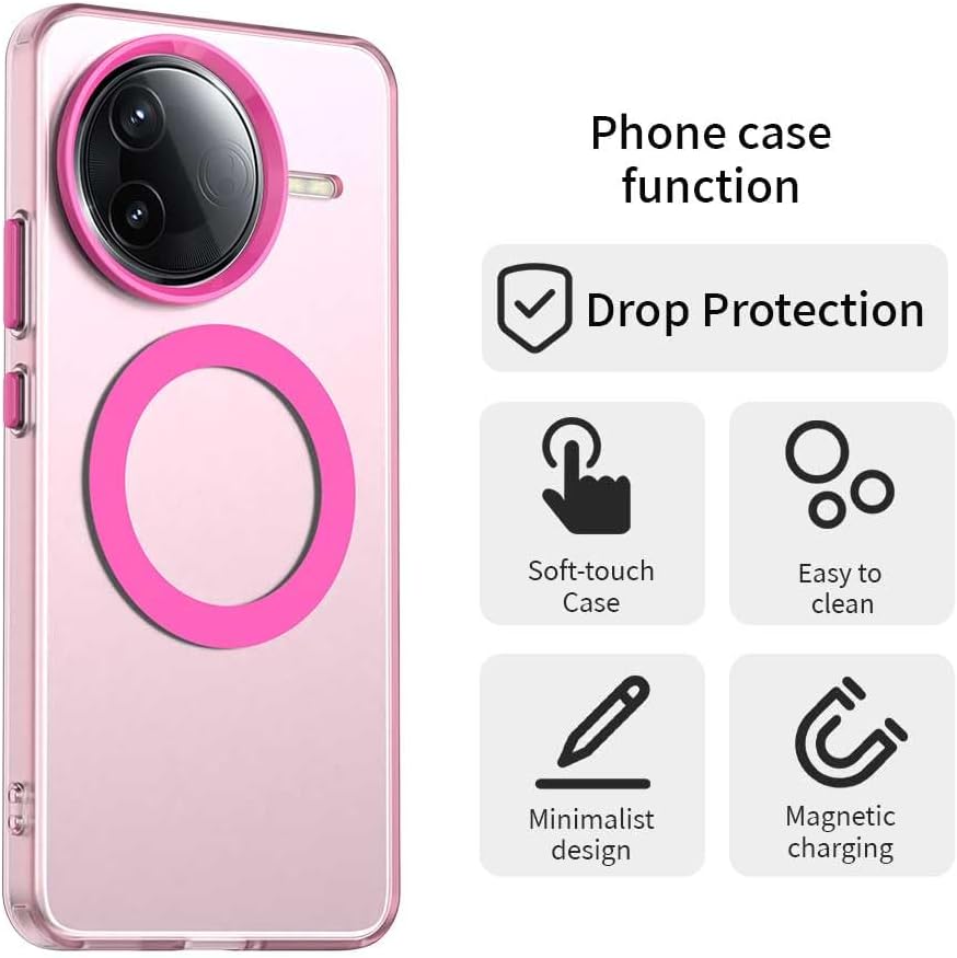 iTape TPU magnetic candy color mobile phone case for Xiaomi Redmi K80, supports wireless charging, four-corner airbag protection, military anti-fall mobile phone case Purple