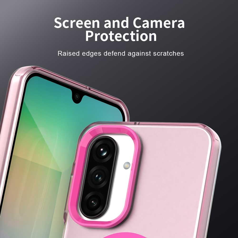 iTape TPU magnetic candy color mobile phone case for Samsung Galaxy A26 5G, supports wireless charging, four-corner airbag protection, military anti-fall mobile phone case Purple