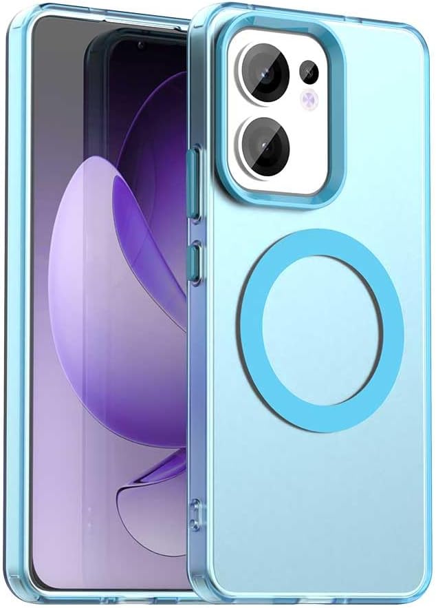 iTape TPU magnetic candy color mobile phone case for OPPO Reno 13F 5G, supports wireless charging, four-corner airbag protection, military anti-fall mobile phone case Red