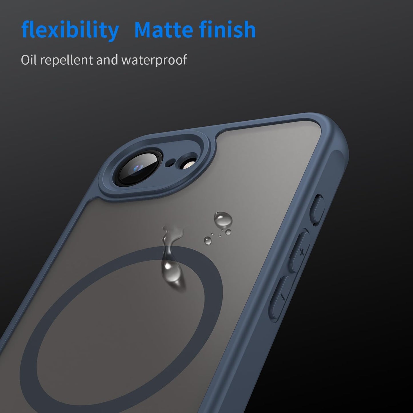 Magnetic translucent case for iPhone 16E, supports wireless charging, Shockproof slim protective case for iPhone 16E Shock-resistant slim case Purple