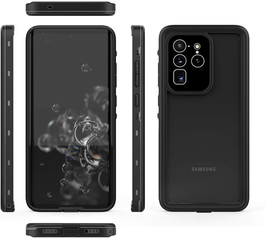 Samsung Galaxy S20 Ultra waterproof phone case, all-inclusive case, built-in screen protection 360° full body heavy duty shockproof IP68 underwater phone case for Galaxy S20 Ultra, free lanyard