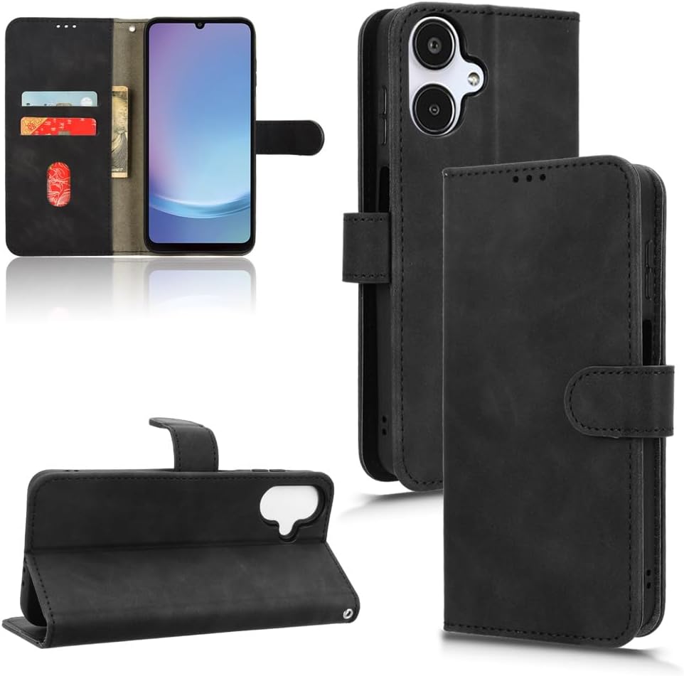 iTape Mobile phone case compatible with Samsung Galaxy A25 5G. Soft touch flip holder credit card slot wallet phone case, shockproof and drop-proof Brown