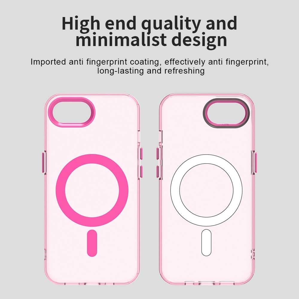 TPU magnetic candy color mobile phone case for iPhone 16E, supports wireless charging, four-corner airbag protection, military anti-fall mobile phone case Red