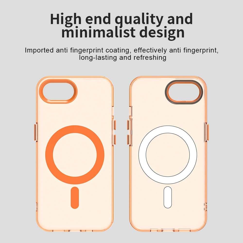 TPU magnetic candy color mobile phone case for iPhone 16E, supports wireless charging, four-corner airbag protection, military anti-fall mobile phone case Red