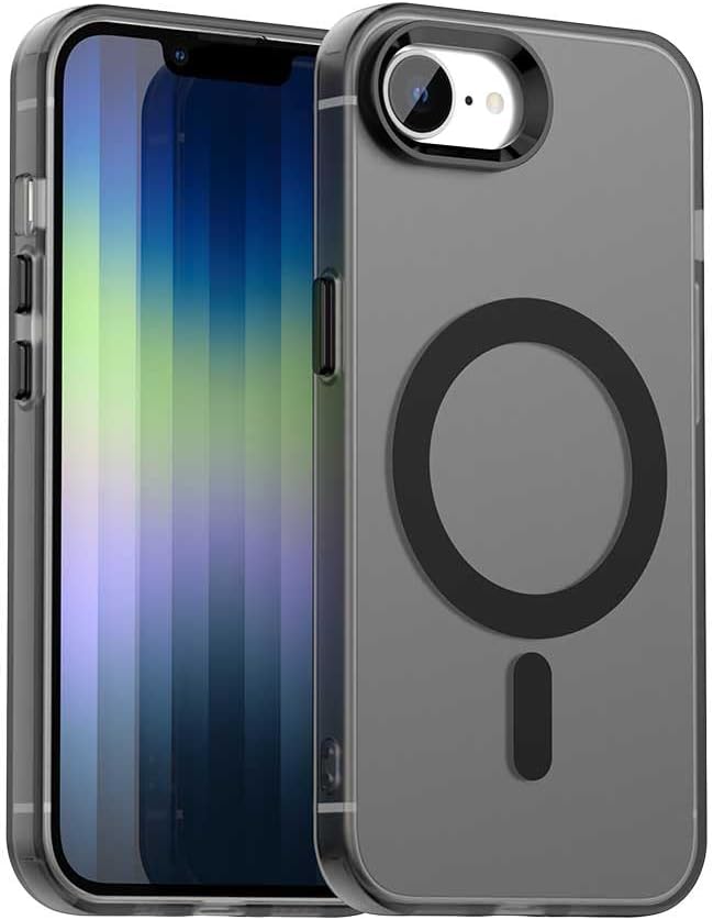 TPU magnetic candy color mobile phone case for iPhone 16E, supports wireless charging, four-corner airbag protection, military anti-fall mobile phone case Red