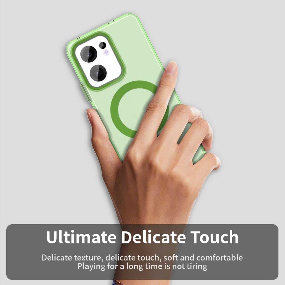 iTape TPU magnetic candy color mobile phone case for OPPO Reno 13F 5G, supports wireless charging, four-corner airbag protection, military anti-fall mobile phone case Red
