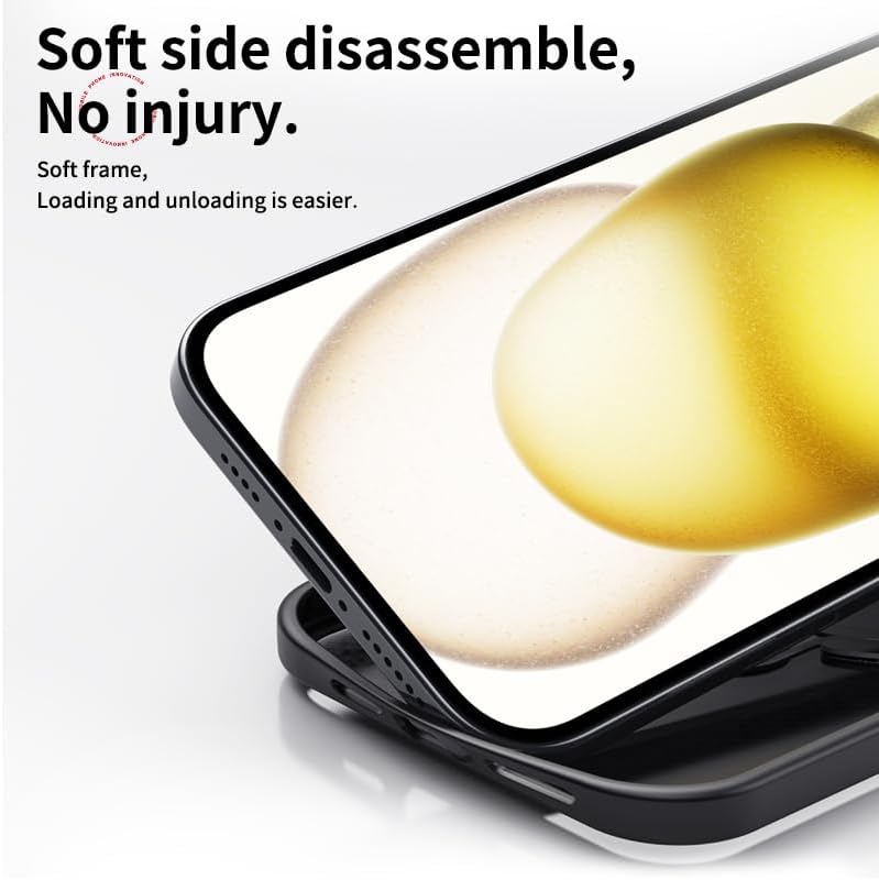 Silicone phone case for iPhone 16, translucent phone case military shockproof protection ultra-thin case, magnetic car mount, supports wireless charging transparent