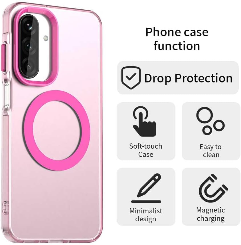 iTape TPU magnetic candy color mobile phone case for Samsung Galaxy A26 5G, supports wireless charging, four-corner airbag protection, military anti-fall mobile phone case Purple