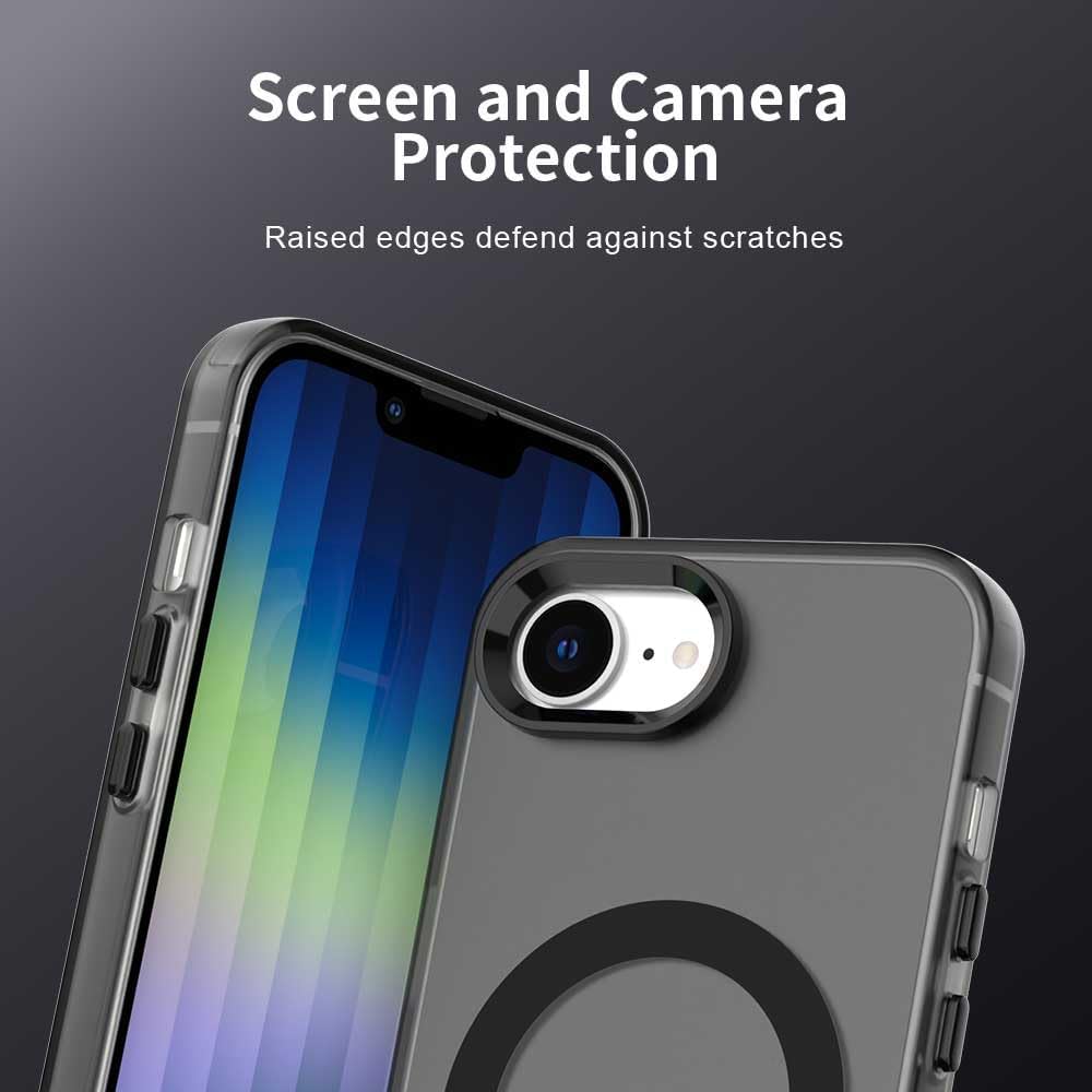 TPU magnetic candy color mobile phone case for iPhone 16E, supports wireless charging, four-corner airbag protection, military anti-fall mobile phone case Red