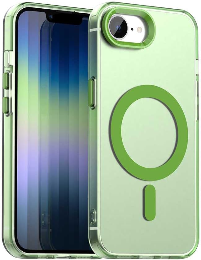 TPU magnetic candy color mobile phone case for iPhone 16E, supports wireless charging, four-corner airbag protection, military anti-fall mobile phone case Red