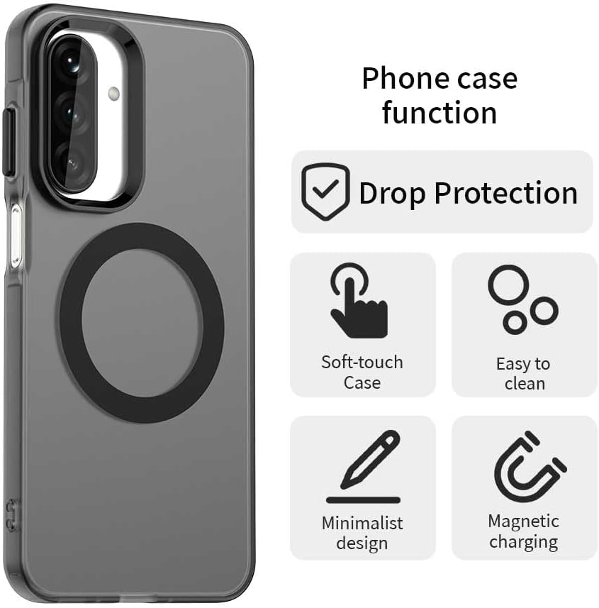 iTape TPU magnetic candy color mobile phone case for Samsung Galaxy A26 5G, supports wireless charging, four-corner airbag protection, military anti-fall mobile phone case Purple