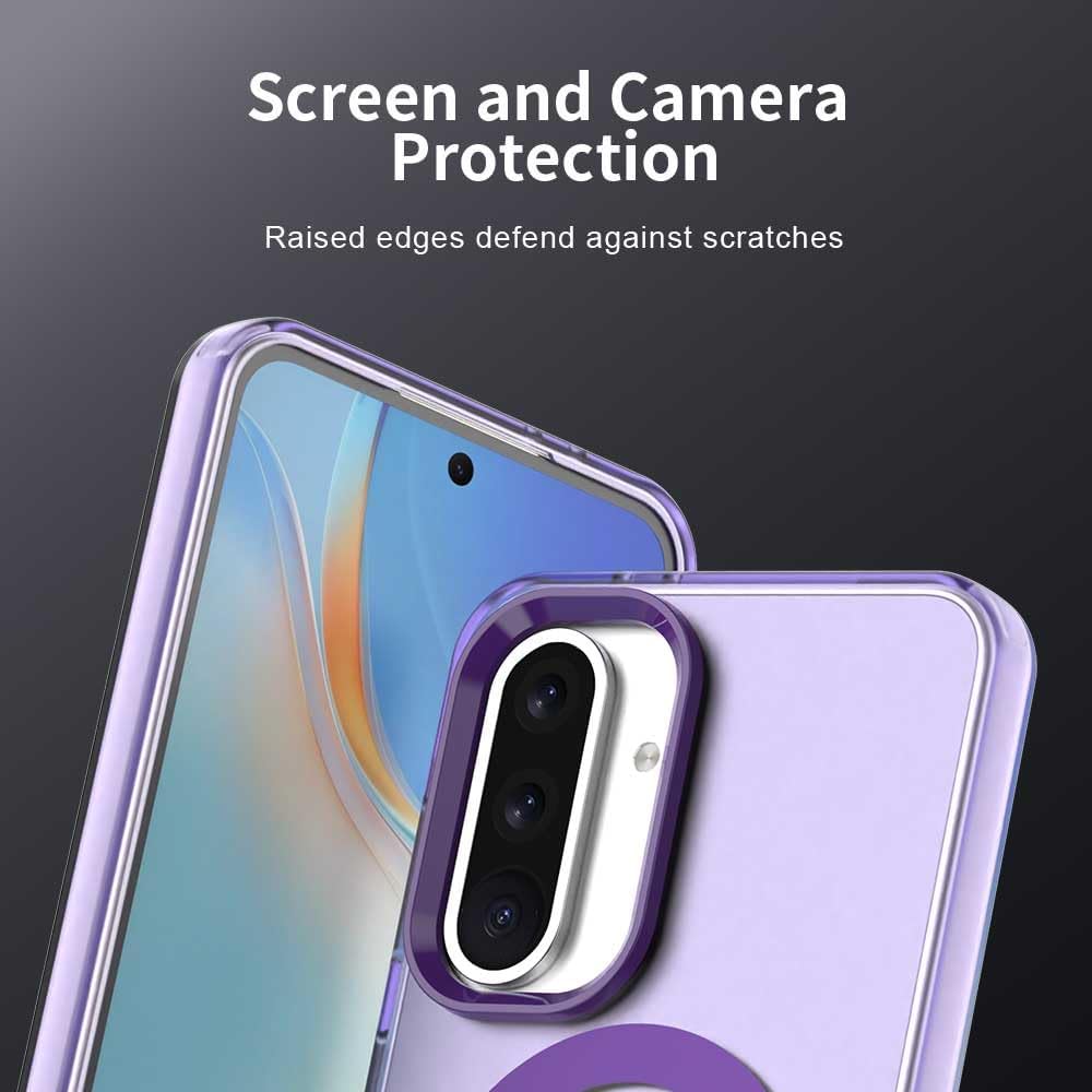 iTape TPU magnetic candy color mobile phone case for Samsung Galaxy A56 5G, supports wireless charging, four-corner airbag protection, military anti-fall mobile phone case Orange
