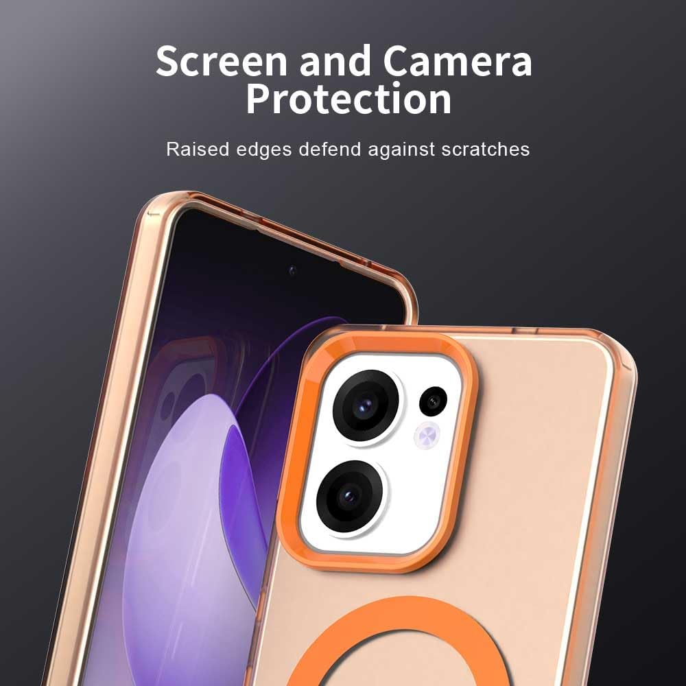 iTape TPU magnetic candy color mobile phone case for OPPO Reno 13F 5G, supports wireless charging, four-corner airbag protection, military anti-fall mobile phone case Red