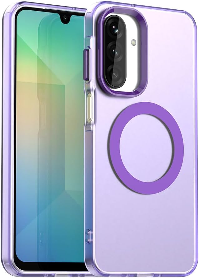 iTape TPU magnetic candy color mobile phone case for Samsung Galaxy A26 5G, supports wireless charging, four-corner airbag protection, military anti-fall mobile phone case Purple