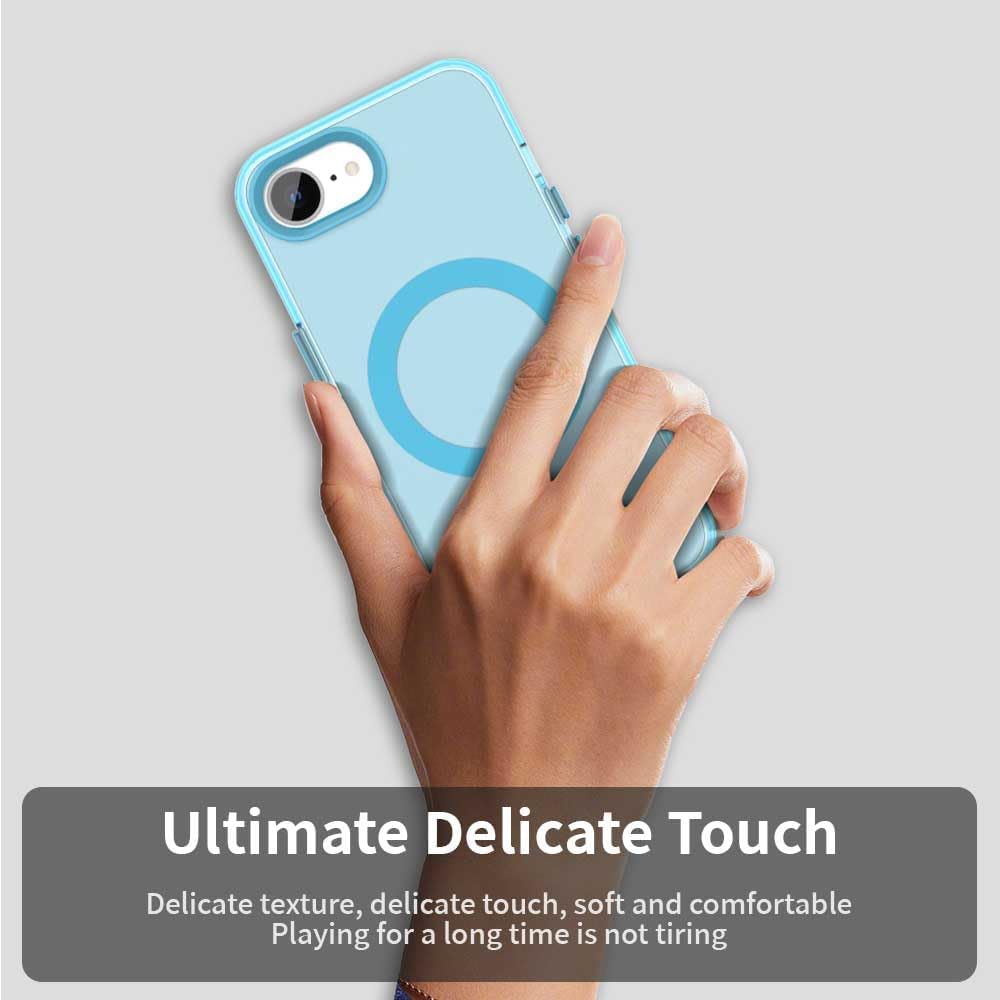 TPU magnetic candy color mobile phone case for iPhone 16E, supports wireless charging, four-corner airbag protection, military anti-fall mobile phone case Red